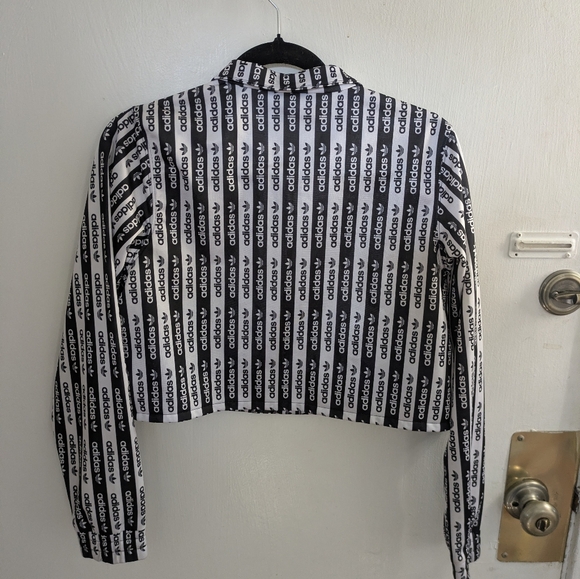 Adidas Black & White Logo Stripe Tracksuit Set Jacket Leggings Size Small - Picture 10 of 14